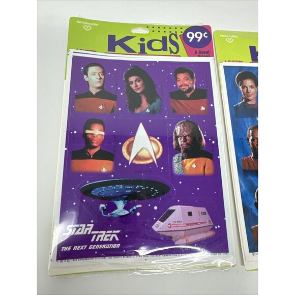 Vintage Hallmark Star Trek Stickers 3 Packs 4 Sheets Per Package NEW SEALED 90s - Picture 2 of 10